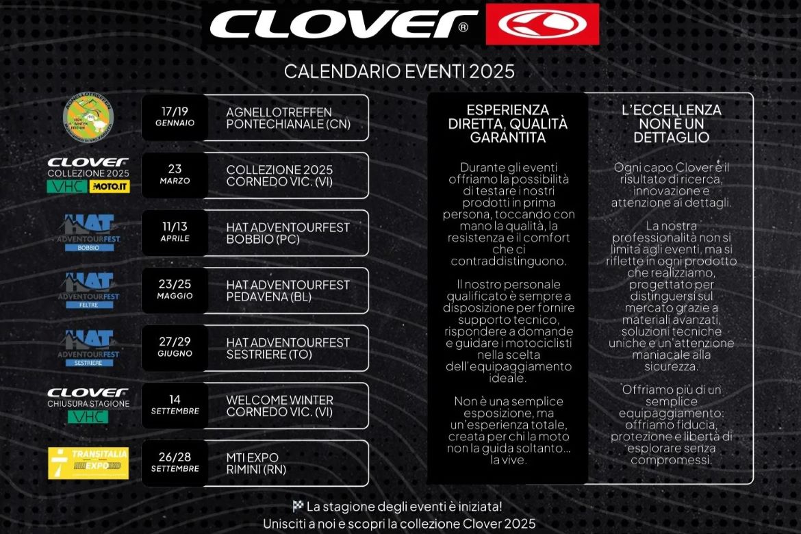 INCONTRA CLOVER AGLI EVENTI 2025