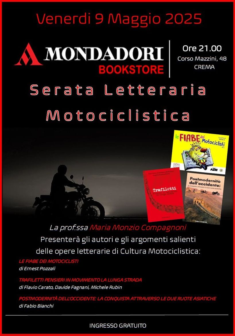Serata Letteraria Motociclistica - Mondadori Bookstore Crema