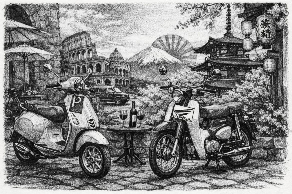Honda Super Cub VS Vespa Piaggio
