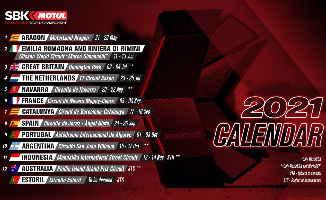 Calendario Superbike 2021